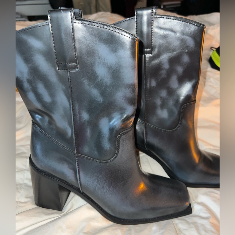 NEW Matisse Dane square toe, black leather pull on boots, black leather, 9.5 - Picture 4 of 11
